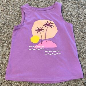 Cat & Jack Purple Kids Tank Top with Palm Tree Design - 4T